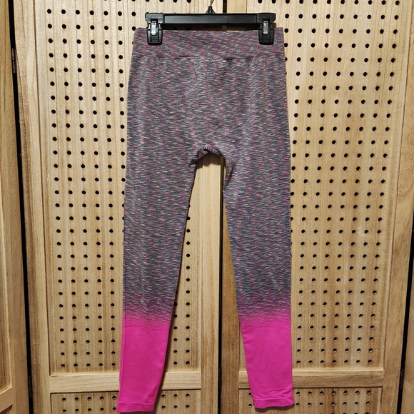 Girls SO Grey And Pink Full‎ Length Leggings Size Medium Perfectly Soft - Picture 3 of 6